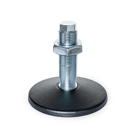 GN 36 Machine Feet, without Central Fastening Hole Type (Foot plate): A - Without rubber pad