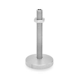 GN 339 Leveling Feet, Stainless Steel Material: NI - Stainless steel<br />Type: KR - With plastic cap, non-gliding
