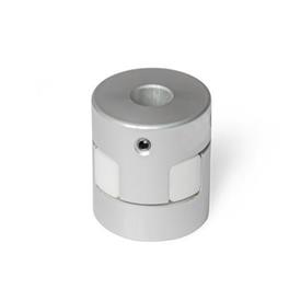 GN 2241 Elastomer Jaw Couplings with Grub Screw Bore code: B - Without keyway<br />Hardness: WS - 92 Shore A, white