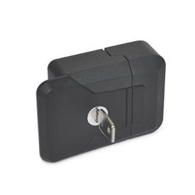 GN 936 Slam Latches, with and without Lock Type: SCL - Lockable (same lock)<br />Color: SW - Black, RAL 9005, textured finish