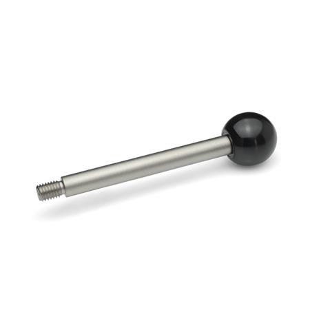GN 310 Gear Lever Handles, Stainless Steel Type: A - Ball knob DIN 319
Material: NI - Stainless steel