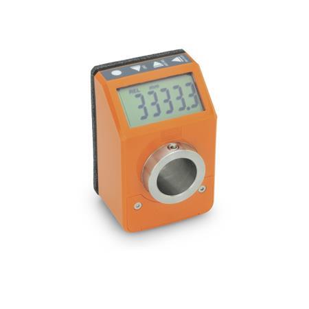 GN 9053 Position Indicators, 6 digits, Electronic, LCD-Display Color: OR - Orange, RAL 2004