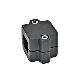 GN 241 Abrazaderas de manguito, aluminio d<sub>1</sub> / s: V - Cuadrado<br />Acabado: SW - negro, RAL 9005, acabado texturado