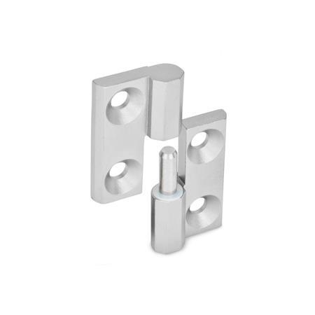 GN 337 Stainless Steel Hinges, Detachable Material: NI - Stainless steel
Identification no.: 1 - Fixed bearing (pin) right
