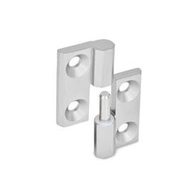 GN 337 Stainless Steel Hinges, Detachable Material: NI - Stainless steel<br />Identification no.: 1 - Fixed bearing (pin) right