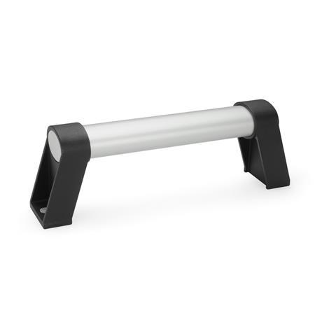 GN 334.1 Oval tubular handles, Mounting from operator‘s side Finish: EL - Anodized, natural color