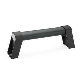 GN 334.1 Oval tubular handles, Mounting from operator‘s side Finish: SW - Black, RAL 9005, textured finish