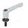 GN 307 Manettes indexables, zinc moulé sous pression, insert acier, avec goujons filetés, avec disques de positionnement Couleur: SR - argenté, RAL 9006, finition texturée