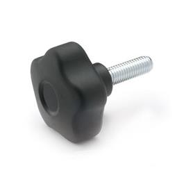 GN 5337.6 Softline Star Knobs with Threaded Stud, Plastic 
