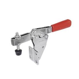 GN 820.2 Edelstahl-Schnellspanner, Spannhebel horizontal, für seitliche Montage Werkstoff: NI - Edelstahl<br />Form: MFC - offener Spannarm, mit 2 Flankenscheiben und Andrückschraube GN 708.1
