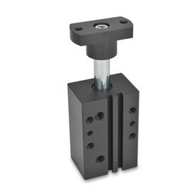 GN 875 Swing Clamps, Pneumatic, in Block Version Type: F - Adapter flange