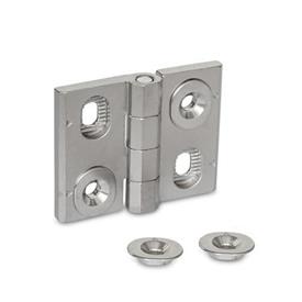 GN 127 Hinges, Stainless Steel, Adjustable Material: A4 - Stainless steel<br />Type: H - Vertically adjustable