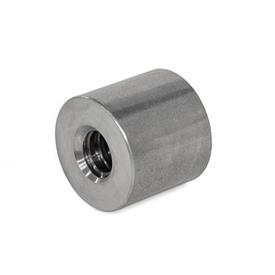 GN 103.3 Trapezoidal Lead Nuts, Steel / Stainless Steel / Gunmetal / Plastic, Single- or Multi-Start, Cylindrical Identification no.: 2 - Long version (Material ST / RG / POM)<br />Material: ST - Steel