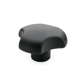 GN 5342 Three-Lobed Knobs, Plastic, Bushing Stainless Steel 