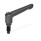 GN 306 Maniglie a ripresa, lega di zinco pressofusa, inserto acciaio, con perni filettati, con puntali speciali Tipo: ZK - Estremità sferica
Colore: B - Nero, RAL 9005, finitura testurizzata