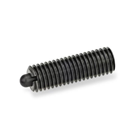 Spring Plungers GN 616.1: Steel, with Sealed Bolt