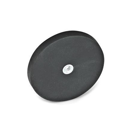 GN 51.5 Retaining Magnets with Internal Thread, with Rubber Jacket Color: SW - Black