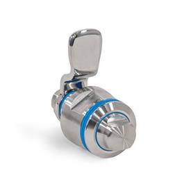 GN 1150 Loquets, inox, conception hygiénique côté bras manipulateur et bras de verrouillage (hygiène complète) 
