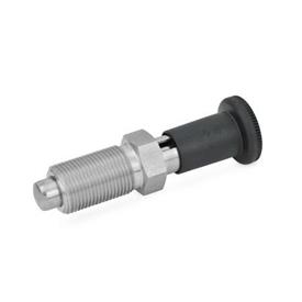 GN 817.2 Stainless Steel Indexing Plungers with Long Plastic Knob Material: NI - Stainless steel<br />Type: C - With rest position, without lock nut