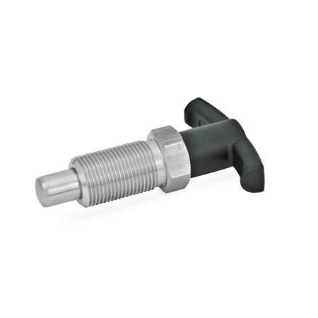 Indexing Plungers GN 817.4: Stainless Steel, with T-Handle, with and without Rest Position