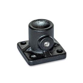 GN 162.8 Base Plate Connector Clamps, Aluminum, with Grub Screw Finish: SW - Black, RAL 9005, textured finish