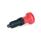 GN 617.2 Pistoncini di posizionamento a molla, plastica, perno del puntale acciaio, con e senza posizione di arresto, con manopola rossa Tipo: B - Senza posizione di arresto, senza controdado
Materiale: ST - Acciaio