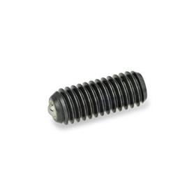 GN 615.9 Spring Plungers, Ball with Friction Bearing, with Internal Hex, Steel Type: K - Steel, standard spring load