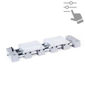 GN 6940 Precision Double Tube Linear Actuators, Steel / Stainless Steel, with Two Opposing Double Sliders, Configurable 