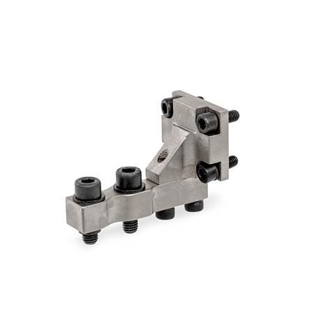 GN 868.1 Holders for Clamping Jaws, Steel, Static Holders Type: P - Clamping jaws parallel to clamping arm
Finish: NC - Chemically nickel plated