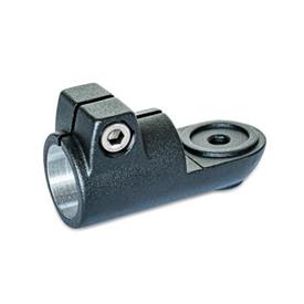 GN 276 Swivel Clamp Connectors, Aluminum Type: MZ - With centering step<br />Finish: SW - Black, RAL 9005, textured finish
