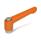 GN 300.2 Adjustable Hand Levers, Zinc Die Casting, Insert Steel Zinc Plated, with Internal Thread Color: OS - Orange, RAL 2004, textured finish