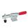 GN 820 Toggle Clamps, Steel, Operating Lever Horizontal, with Horizontal Mounting Base Type: MC - Forked clamping arm, with two flanged washers and clamping screw GN 708.1