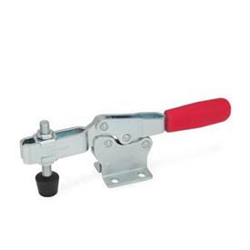 GN 820 Toggle Clamps, Steel, Operating Lever Horizontal, with Horizontal Mounting Base Type: MC - Forked clamping arm, with two flanged washers and clamping screw GN 708.1