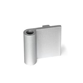 GN 2291 Hojas de bisagra para perfiles/paneles de aluminio Tipo: AN - hoja de bisagra exterior, con pestaña guía<br />Código: A - sin orificios