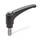 GN 603.1 Adjustable Hand Levers, Plastic, Threaded Stud Stainless Steel, with Releasing Button Color (Releasing button): DGR - Gray, RAL 7035, shiny finish