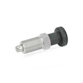 GN 617 Indexing Plungers, Stainless Steel / Plastic Knob Material: NI - Stainless steel<br />Type: A - With knob, without lock nut