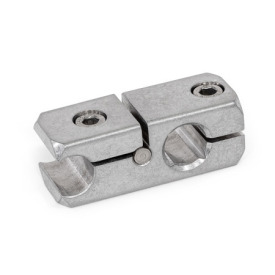 GN 474.2 Rail Mounting Clamps, Aluminum, Splittable, with Cross/Parallel Bore Finish: MT - Matte finish, tumbled<br />Type: P - With parallel bore