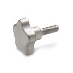Stainless Steel Star Knobs with Threaded Stud, AISI 316L