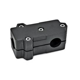 GN 193 T-Angle Connector Clamps, Aluminum d<sub>1</sub> / s<sub>1</sub>: B - Bore<br />d<sub>2</sub> / s<sub>2</sub>: B - Bore<br />Finish: SW - Black, RAL 9005, textured finish