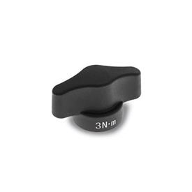 GN 5320 Torque Limiting Wing Nuts Color: SW - Black, matte finish