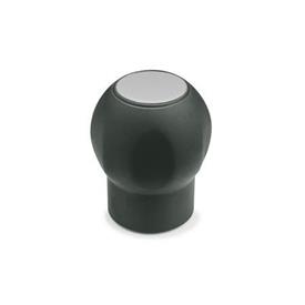 GN 675.1 Softline Ball Handles with Cover Cap, Plastic Color of the cover cap: DGR - Gray, RAL 7035, matte finish