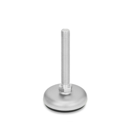 Pieds de machine GN 31: Inox, avec sous-couche en caoutchouc