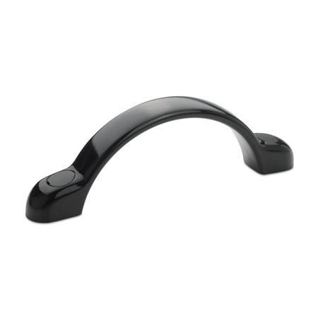 GN 365 Arch Handles, Plastic Color of the cover cap: DSG - Black-gray, RAL 7021, matte finish
