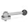 GN 918.5 Eccentrical Cams, Radial Clamping, Stainless Steel Type: GV - With ball lever, straight (serration)
Clamping direction: L - By anti-clockwise rotation