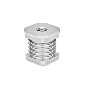 GN 992.5 Stainless Steel Insert Bushings, for Round Tubes and Square Tubes Outside-Ø: V - Square