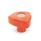 GN 5339 Boutons triangle, plastique Couleur: OR - Orange, RAL 2004
