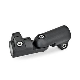 GN 286 Swivel Clamp Connector Joints, Aluminum Type: S - Stepless adjustment<br />Finish: SW - Black, RAL 9005, textured finish