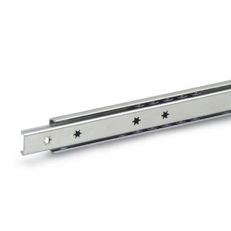 Telescopic Slides GN 1404: Steel, with Partial Extension, Load Capacity up to 780 N