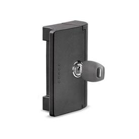 GN 932 Ledge Handles with Locking, Plastic, with and without Lock Type: SCU - With key, lockable (different lock)