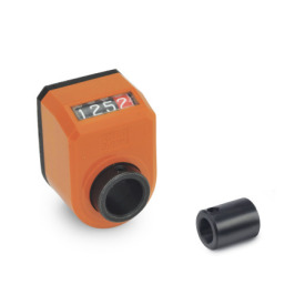 GN 9534 Position Indicators, for Configurable Profile Linear Actuators, Mechanical Counter Installation position: N - on the chamfer, above<br />Color: O - Orange, RAL 2004